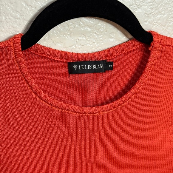 LE LIS BLANC Ribbed Knit Orange Bodysuit Racerback Snap Closure Women Size  PP - Picture 3 of 10